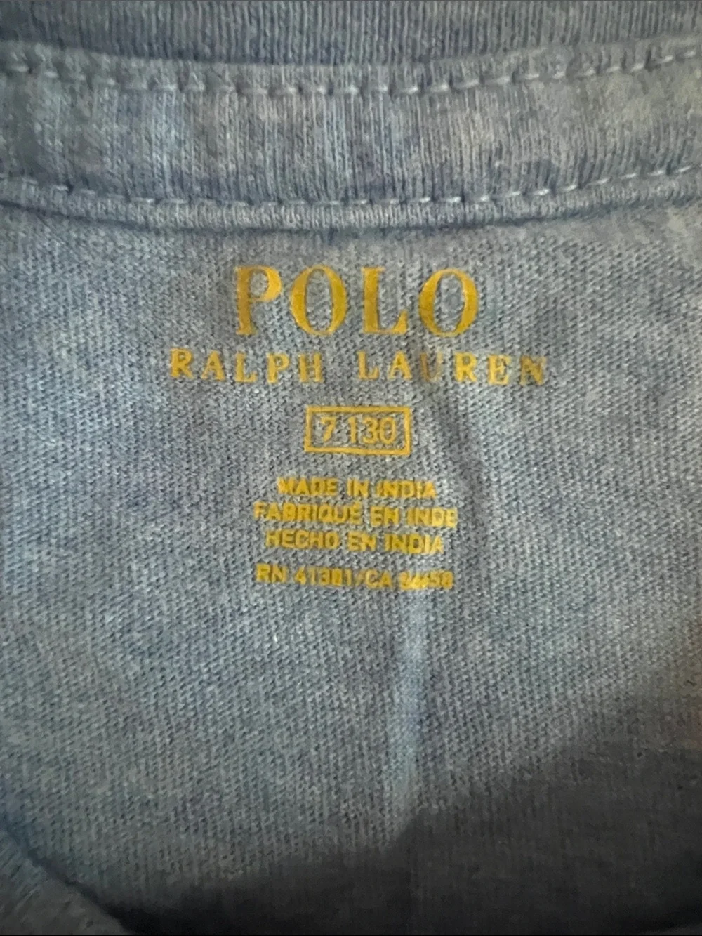 Ralph Lauren Long-Sleeve Crewneck Tee - Light Blue with Navy Pony